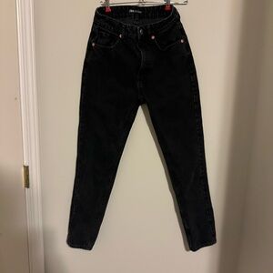 Zara Black Women’s Straight Leg Jeans size 4 gold hardware no flaws very cute